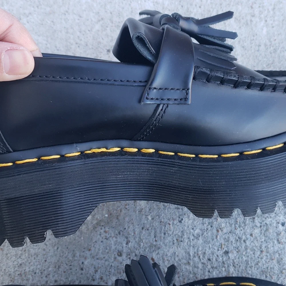 Dr. Martens Adrian Quad Leather Platform Loafers Size 5 Grunge Punk Black